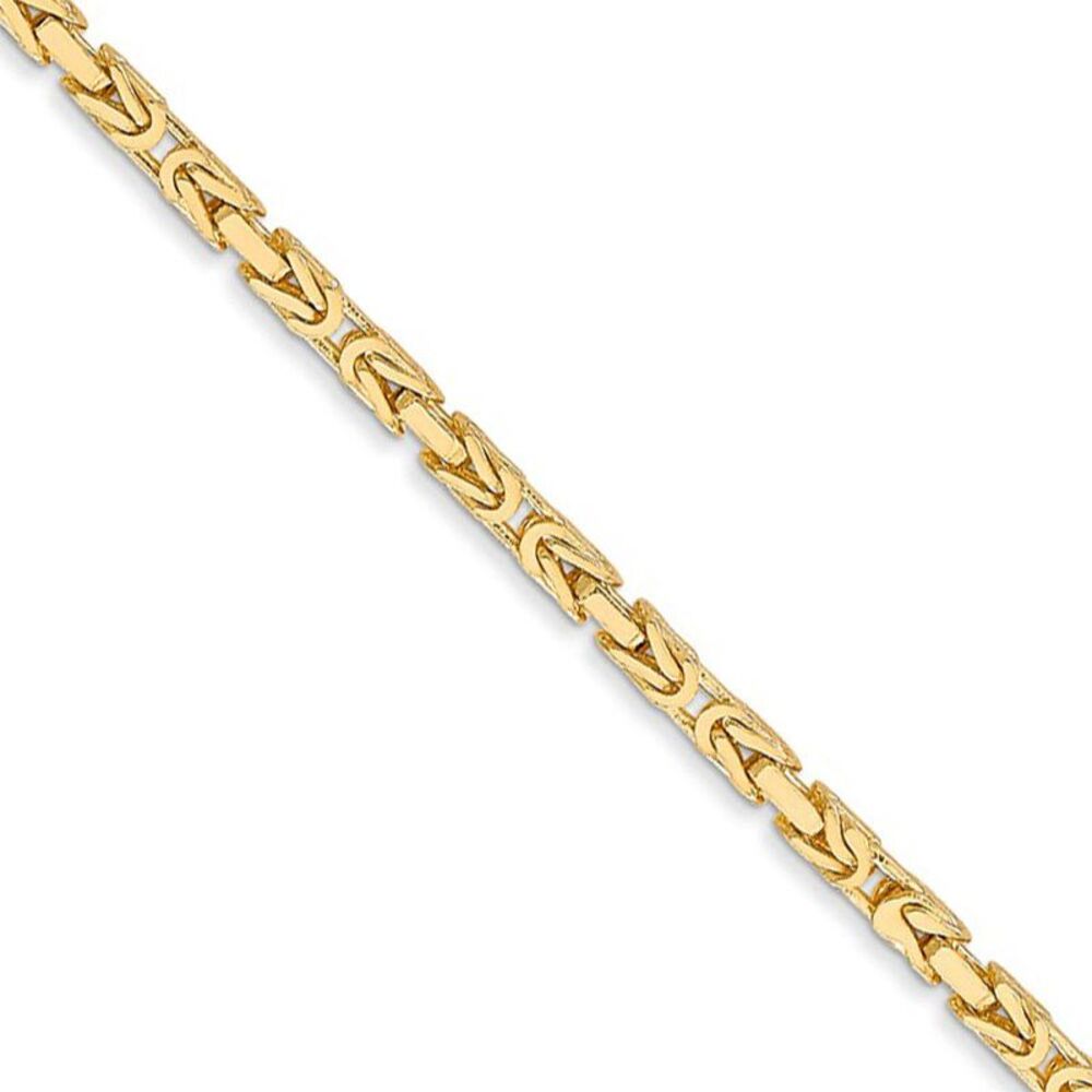 2mm, 14k Yellow Gold, Solid Byzantine Chain Necklace, 20 Inch